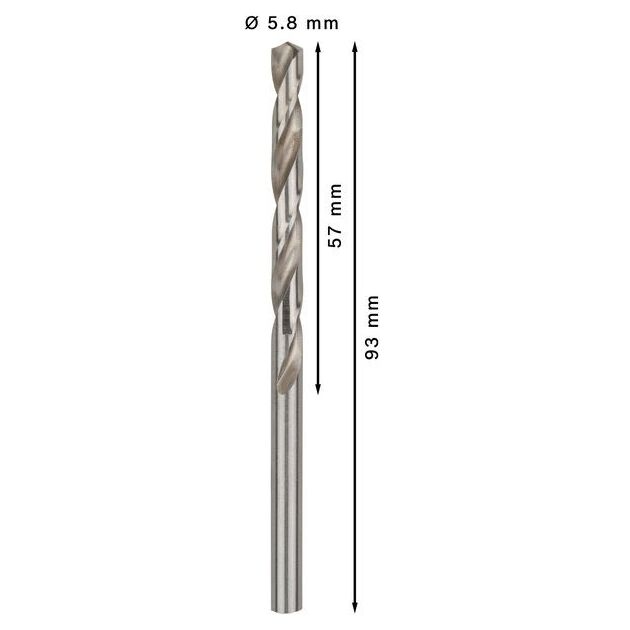 Сверла по металлу 10 шт. HSS-G 5.8 мм BOSCH (2608595065), фото , зображення 3 | SNABZHENIE.com.ua