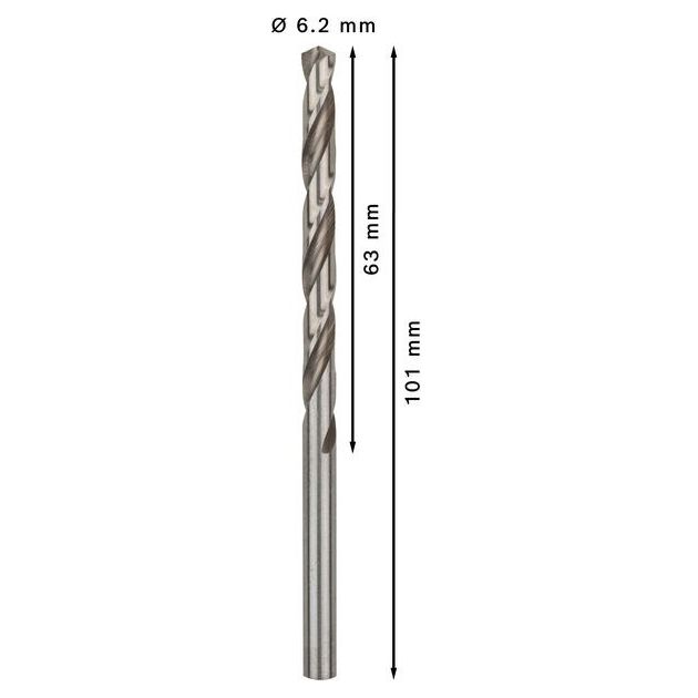 Сверла по металлу Bosch HSS-G, DIN 338, 6,2*63 мм, 10 шт, фото , изображение 3 | SNABZHENIE.com.ua