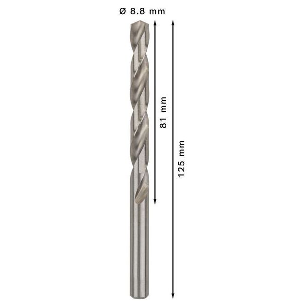 Свердло по металлу HSS-G 8,8 x 81 x 125 мм BOSCH, DIN 338, фото , изображение 3 | SNABZHENIE.com.ua