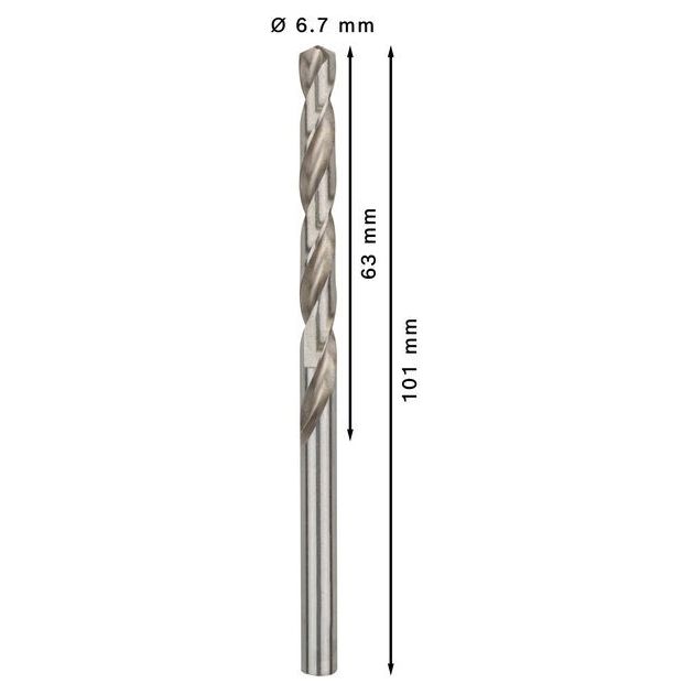 Сверла по металлу HSS-G 6.7 мм 10 шт. BOSCH (2608595336), фото , изображение 3 | SNABZHENIE.com.ua