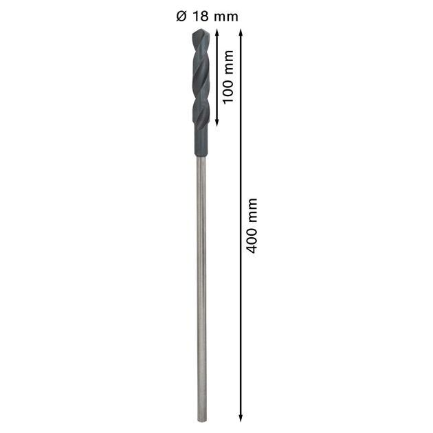 Свердло BOSCH 18 x 400 мм, d 10 мм для монтажу та опалубки, фото , изображение 3 | SNABZHENIE.com.ua