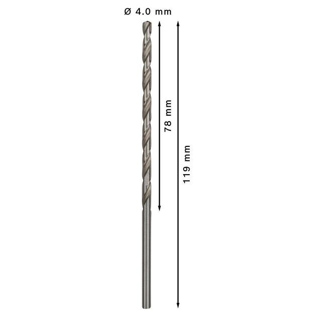 Свердла по металу HSS-G, DIN 340, 4 x 78 x 119 мм BOSCH, фото , изображение 3 | SNABZHENIE.com.ua