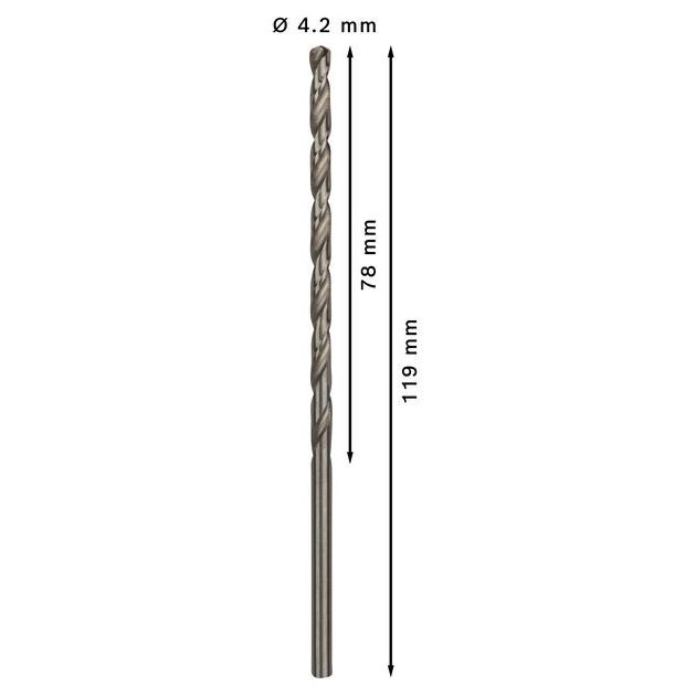 Сверла по металлу HSS-G, DIN 340 4,2 x 78 x 119 мм BOSCH, фото , изображение 3 | SNABZHENIE.com.ua