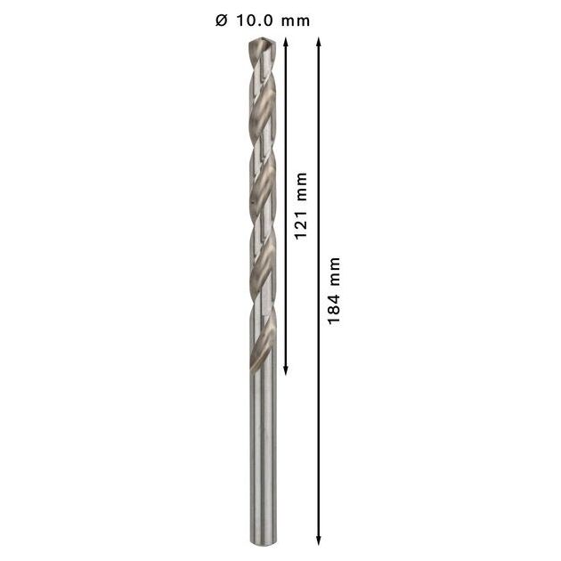 Свердло по металлу HSS-G, DIN 340, 10x121x184 мм, BOSCH, фото , изображение 3 | SNABZHENIE.com.ua