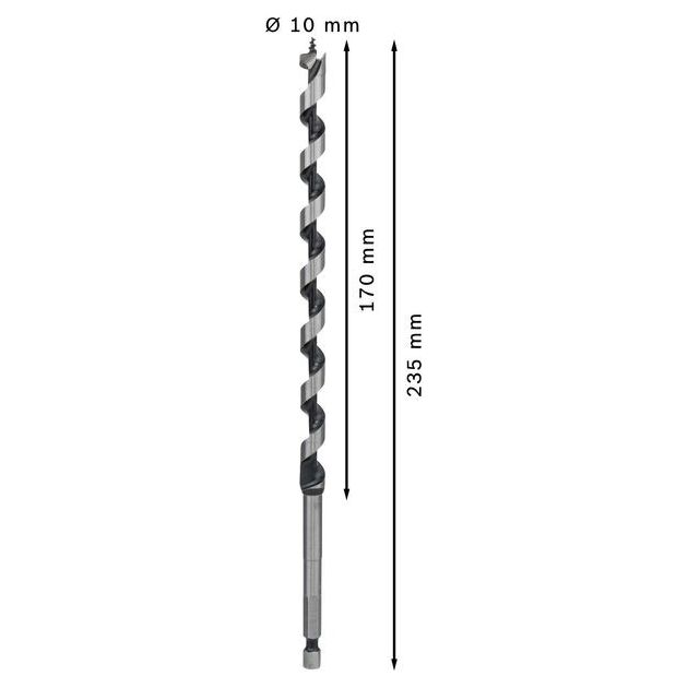 Сверло винтовое по дереву 10x235 мм BOSCH (2608597624), фото , изображение 3 | SNABZHENIE.com.ua