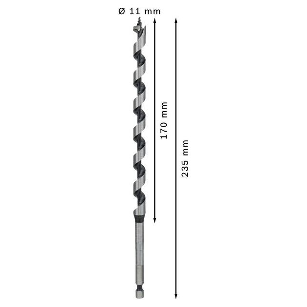 Сверла по дереву с шестигранным хвостовиком BOSCH 6,35 мм 11 x 170 мм, фото , изображение 3 | SNABZHENIE.com.ua