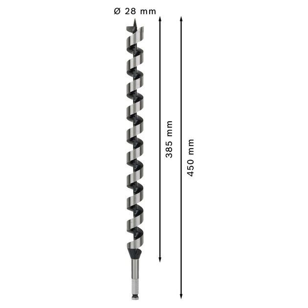 Гвинтові свердла по дереву BOSCH, d 11,1 мм, 28 x 385 мм, фото , изображение 3 | SNABZHENIE.com.ua