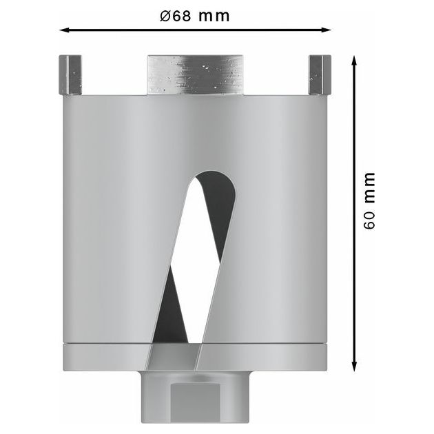 Алмазний кільцевий різець BOSCH 68 мм, 60 мм, 4 сегменти, 10 мм, фото , зображення 2 | SNABZHENIE.com.ua