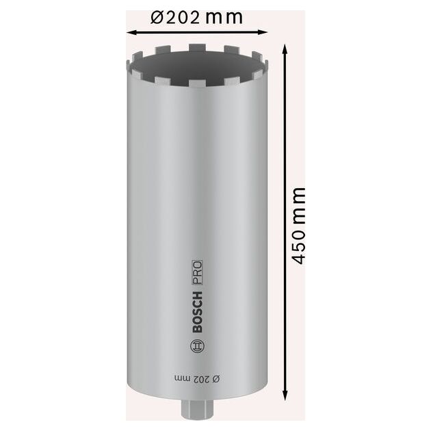 Алмазний кільцевий різець Standard for Concrete 202 мм, 450 мм, 12, 10 мм BOSCH, фото , зображення 3 | SNABZHENIE.com.ua Алмазний кільцевий різець Standard for Concrete 202 мм, 450 мм, 12, 10 мм BOSCH, фото , зображення 3 | SNABZHENIE.com.ua