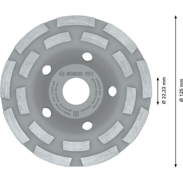 Чаша алмазная 125мм Expert for Concrete Bosch (2608601762), фото , изображение 4 | SNABZHENIE.com.ua Чаша алмазная 125мм Expert for Concrete Bosch (2608601762), фото , изображение 4 | SNABZHENIE.com.ua