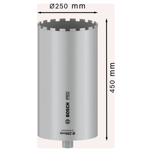 Кільцевий різак для мокрого свердління PRO Core Cutter wet, 250 x 450 мм, 1 1/4", з різьбою UNC BOSCH, фото , зображення 3 | SNABZHENIE.com.ua Кільцевий різак для мокрого свердління PRO Core Cutter wet, 250 x 450 мм, 1 1/4", з різьбою UNC BOSCH, фото , зображення 3 | SNABZHENIE.com.ua