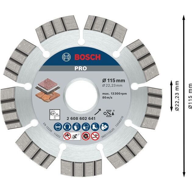 Алмазный отрезной диск BOSCH 115 мм для камня 22,23 x 2,2 мм, фото , изображение 4 | SNABZHENIE.com.ua