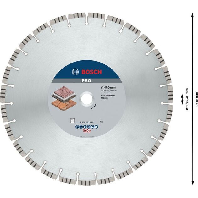 Алмазный диск Best for Stone 400 мм, BOSCH, фото , изображение 4 | SNABZHENIE.com.ua