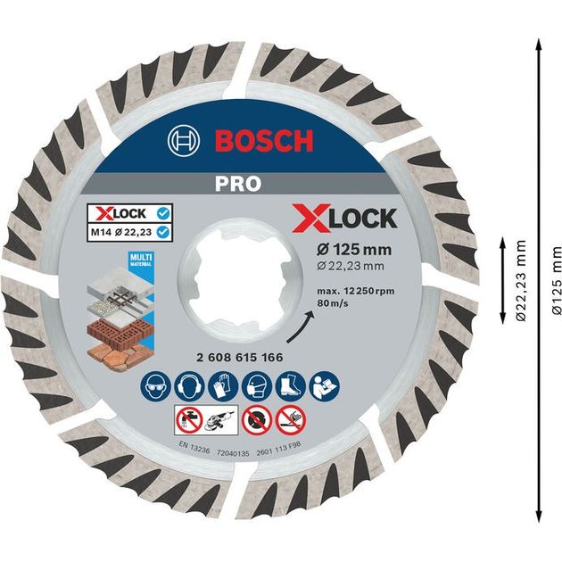 Диск алмазний універсальний 125 x 22,23 x 1,6 x 10 мм X-LOCK Standard for Universal BOSCH (2608615166), фото , зображення 4 | SNABZHENIE.com.ua Диск алмазний універсальний 125 x 22,23 x 1,6 x 10 мм X-LOCK Standard for Universal BOSCH (2608615166), фото , зображення 4 | SNABZHENIE.com.ua