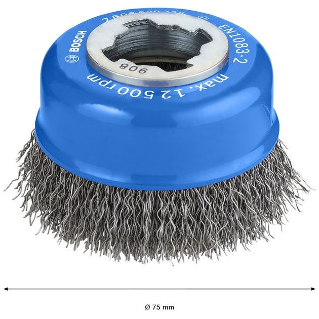Щетка чашечная Bosch X-Lock 75 мм, витая сталь 0,3 мм, фото , изображение 4 | SNABZHENIE.com.ua Щетка чашечная Bosch X-Lock 75 мм, витая сталь 0,3 мм, фото , изображение 4 | SNABZHENIE.com.ua
