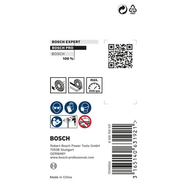 Щітка дискова з хвилястим дротом, сталь, 50 x 0,3 мм BOSCH, фото , изображение 3 | SNABZHENIE.com.ua