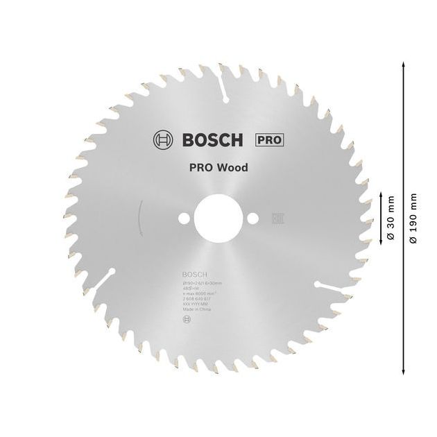Пильний диск 190 x 30 мм, Z 48 для всіх видів деревини Optiline Wood BOSCH (2608640617), фото , зображення 4 | SNABZHENIE.com.ua Пильний диск 190 x 30 мм, Z 48 для всіх видів деревини Optiline Wood BOSCH (2608640617), фото , зображення 4 | SNABZHENIE.com.ua