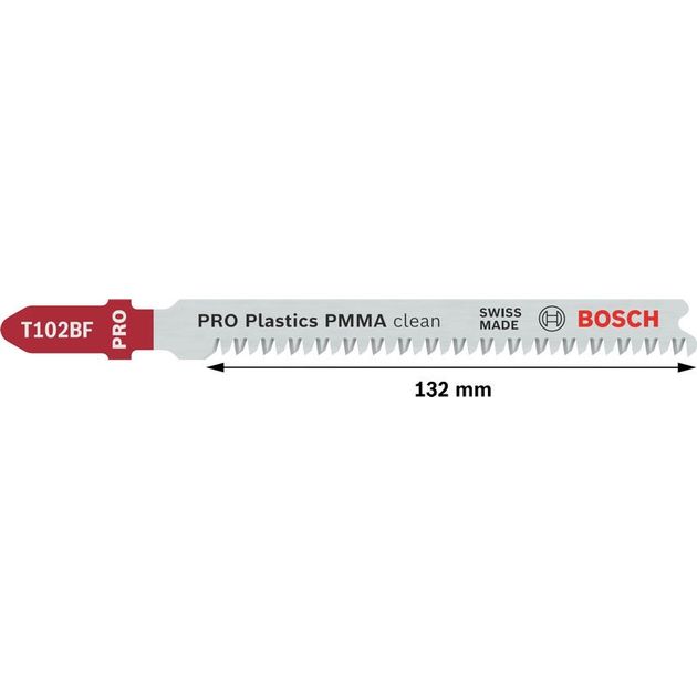 Полотно для лобзиков BOSCH PMMA Clean T102BF, 92 мм, 2 шт., фото , изображение 4 | SNABZHENIE.com.ua