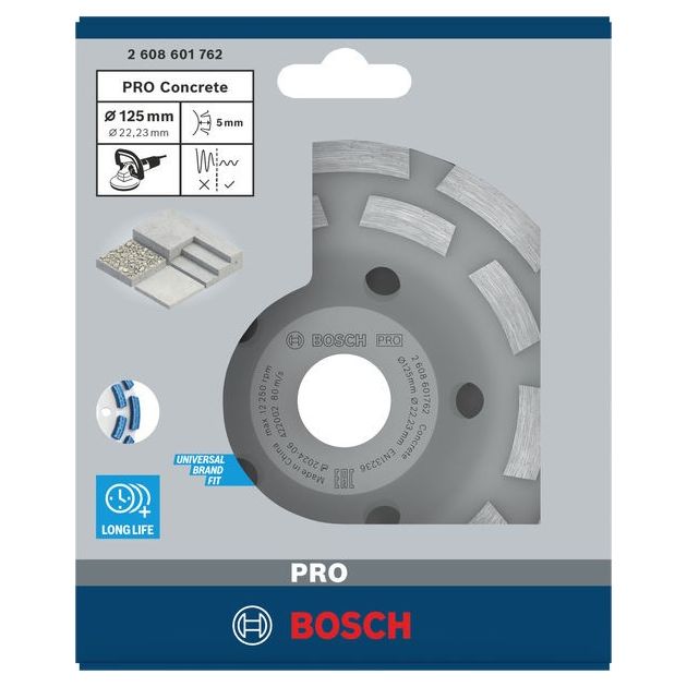Чаша алмазная 125мм Expert for Concrete Bosch (2608601762), фото , изображение 2 | SNABZHENIE.com.ua Чаша алмазная 125мм Expert for Concrete Bosch (2608601762), фото , изображение 2 | SNABZHENIE.com.ua