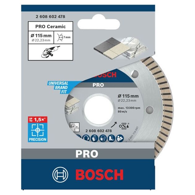 Алмазный диск Bosch 115 мм для керамики Extra-Clean Turbo, фото , изображение 2 | SNABZHENIE.com.ua
