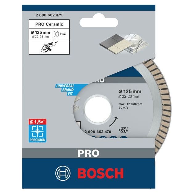 Алмазный отрезной круг 125 мм для керамогранита и камня BOSCH, фото , изображение 2 | SNABZHENIE.com.ua