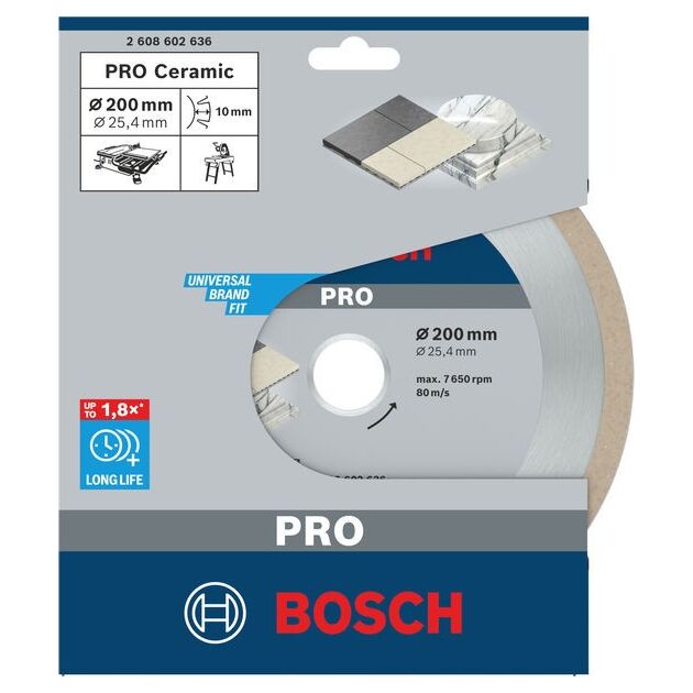 Алмазный диск BOSCH Best for Ceramic 200x25,4x2,2 мм, фото , изображение 2 | SNABZHENIE.com.ua