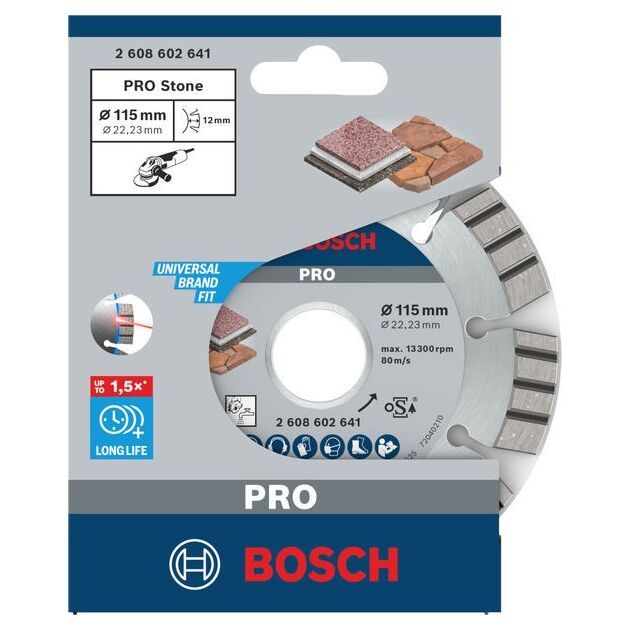 Алмазный отрезной диск BOSCH 115 мм для камня 22,23 x 2,2 мм, фото , изображение 2 | SNABZHENIE.com.ua