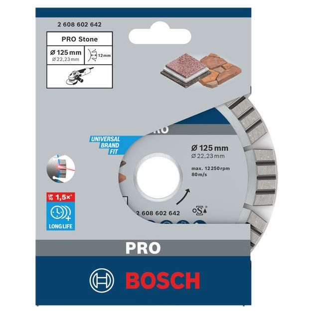 Алмазный отрезной круг 125 мм для гранита и бетона BOSCH, фото , изображение 2 | SNABZHENIE.com.ua