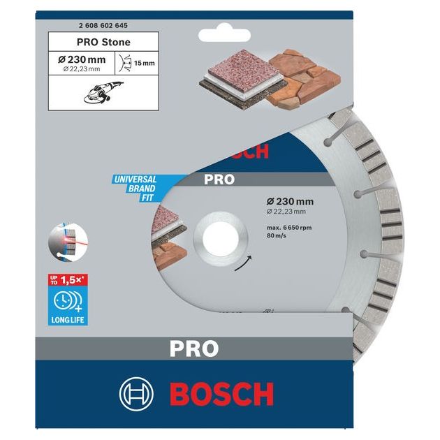 Алмазный круг 230 мм для гранита и бетона BOSCH (2608602645), фото , изображение 2 | SNABZHENIE.com.ua