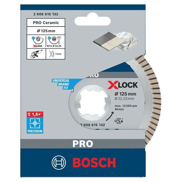 Алмазный отрезной диск Bosch X-LOCK для керамики 125 мм, 22,23 мм, фото , изображение 2 | SNABZHENIE.com.ua Алмазный отрезной диск Bosch X-LOCK для керамики 125 мм, 22,23 мм, фото , изображение 2 | SNABZHENIE.com.ua