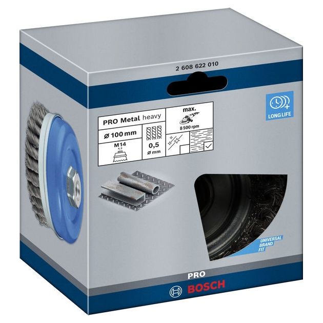 Щітка зачистна сталева 100 мм з дротом із вузликами BOSCH, фото , изображение 2 | SNABZHENIE.com.ua