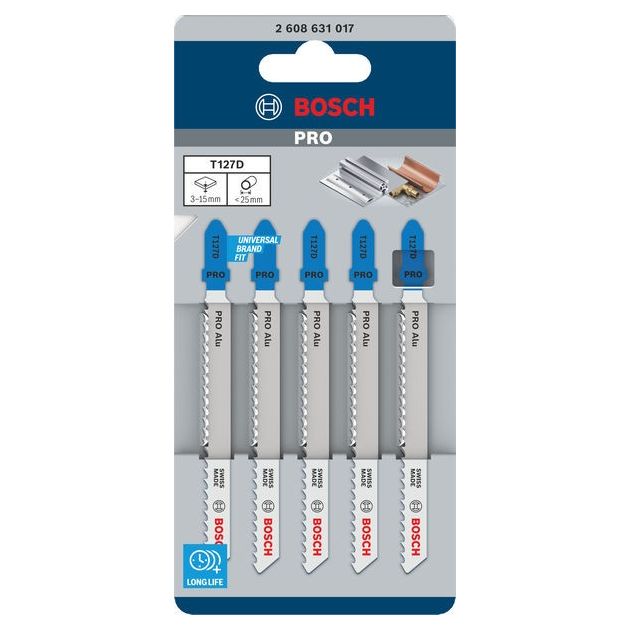 Пилка для лобзика по алюминию T 127 D Special 5 шт, BOSCH, фото , изображение 2 | SNABZHENIE.com.ua