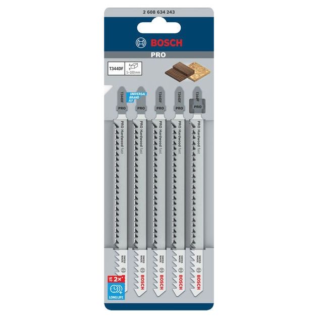 Пильне полотно для лобзика T 344 DF Speed for Hard Wood по твердій деревині 5 шт, BOSCH (2608634243), фото , зображення 2 | SNABZHENIE.com.ua Пильне полотно для лобзика T 344 DF Speed for Hard Wood по твердій деревині 5 шт, BOSCH (2608634243), фото , зображення 2 | SNABZHENIE.com.ua