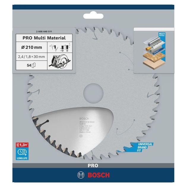 Диск пилы 210x30 мм, Z 54 для алюминия и дерева BOSCH (2608640511), фото , изображение 2 | SNABZHENIE.com.ua Диск пилы 210x30 мм, Z 54 для алюминия и дерева BOSCH (2608640511), фото , изображение 2 | SNABZHENIE.com.ua