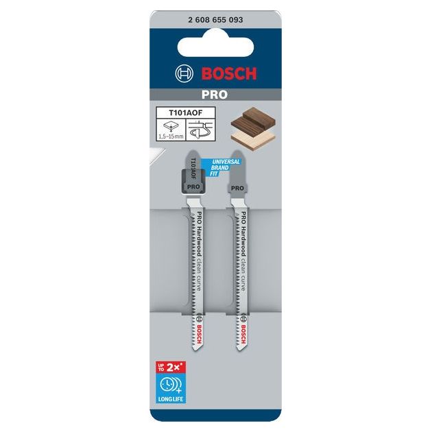 Полотно для лобзиков PRO Hardwood T101AOF, 83 мм, 2 шт. BOSCH, фото , изображение 2 | SNABZHENIE.com.ua