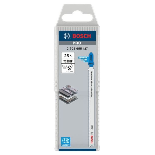Полотно для лобзиків PRO Metal Pipes and Profiles T321BF, 132 мм, 25 шт. BOSCH, фото , зображення 2 | SNABZHENIE.com.ua