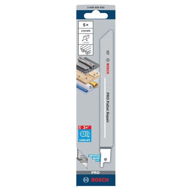 Полотно для ножовок S 725 VFR Special for Pallet Repair BOSCH, фото , зображення 2 | SNABZHENIE.com.ua Полотно для ножовок S 725 VFR Special for Pallet Repair BOSCH, фото , зображення 2 | SNABZHENIE.com.ua