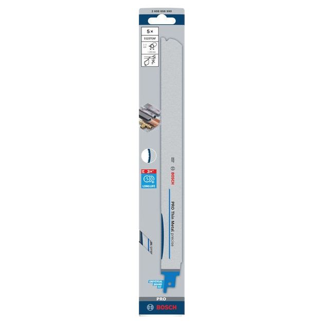 Полотно PRO Thin Metal S1237EAF, 1,1x25x300 мм, 5 шт. BOSCH, фото , изображение 2 | SNABZHENIE.com.ua Полотно PRO Thin Metal S1237EAF, 1,1x25x300 мм, 5 шт. BOSCH, фото , изображение 2 | SNABZHENIE.com.ua