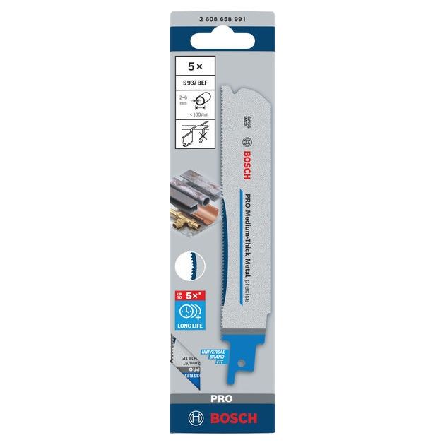 Полотно PRO Medium-Thick Metal S937BEF, 1,1x25x150 мм, 5 шт. BOSCH, фото , изображение 2 | SNABZHENIE.com.ua Полотно PRO Medium-Thick Metal S937BEF, 1,1x25x150 мм, 5 шт. BOSCH, фото , изображение 2 | SNABZHENIE.com.ua
