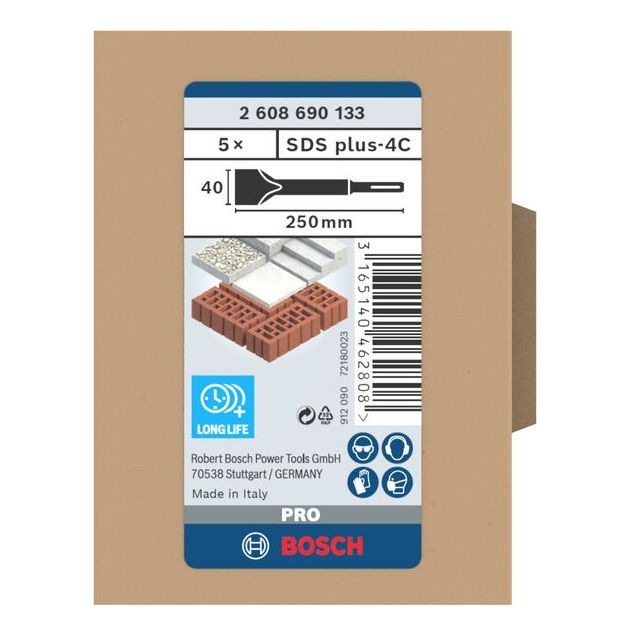 Лопаточне зубило 40 x 250 мм ECO SDS-plus 5 шт, BOSCH (2608690133), фото , зображення 3 | SNABZHENIE.com.ua
