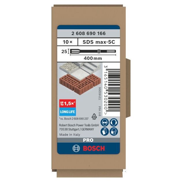 Плоское зубило BOSCH RTec Sharp 25 мм SDS-max 10 шт 400 мм, фото , изображение 3 | SNABZHENIE.com.ua Плоское зубило BOSCH RTec Sharp 25 мм SDS-max 10 шт 400 мм, фото , изображение 3 | SNABZHENIE.com.ua
