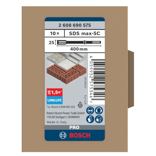 Набор плоских зубил BOSCH SDS max-5C, 25 x 400 мм, фото , изображение 3 | SNABZHENIE.com.ua