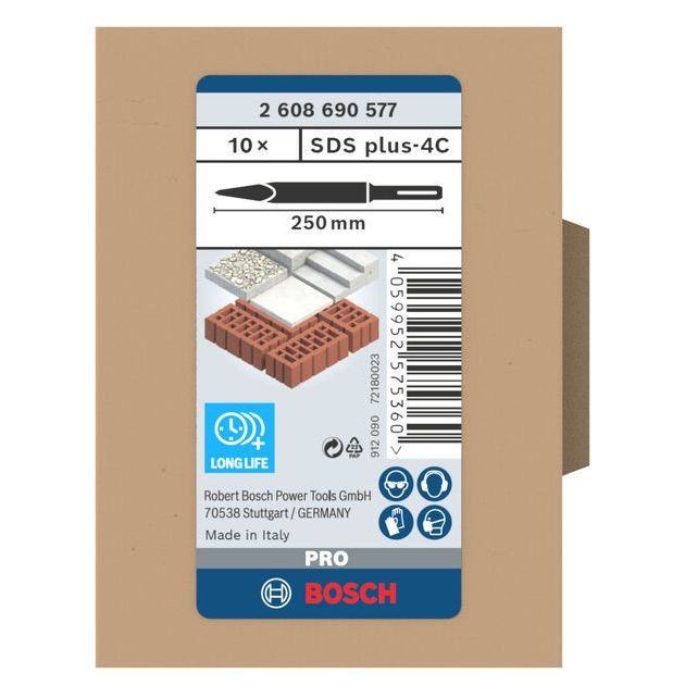 Набір зубил PRO SDS plus-4C, 250 мм BOSCH, фото , изображение 3 | SNABZHENIE.com.ua