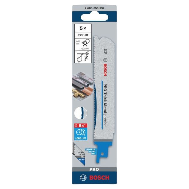 Полотно PRO Thick Metal precise S937HBF, 1,1 x 25 x 150 мм, 5 шт. BOSCH, фото , зображення 2 | SNABZHENIE.com.ua Полотно PRO Thick Metal precise S937HBF, 1,1 x 25 x 150 мм, 5 шт. BOSCH, фото , зображення 2 | SNABZHENIE.com.ua