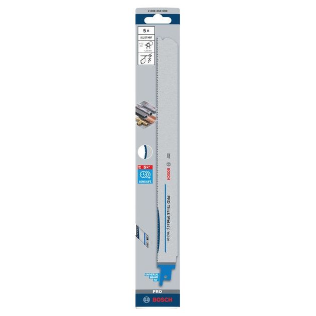 Полотно BOSCH PRO Thick Metal S1237HBF, 1,1x25x300 мм, 5 шт., фото , изображение 2 | SNABZHENIE.com.ua