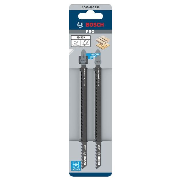 Полотно для лобзиков BOSCH PRO Wood precise T344DP, 152 мм, 2 шт., фото , изображение 2 | SNABZHENIE.com.ua