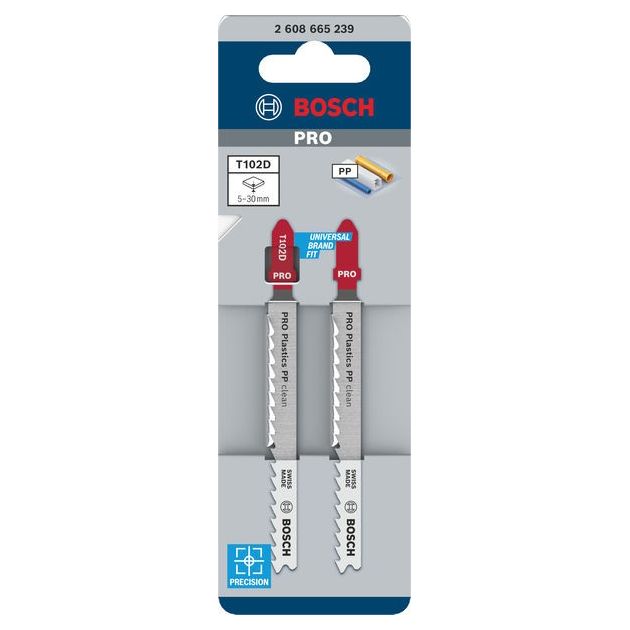 Полотно для лобзиков BOSCH T102D, 100 мм, 2 шт., фото , изображение 2 | SNABZHENIE.com.ua