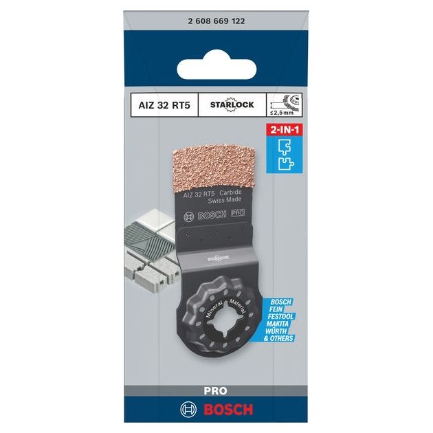 Полотно для мультиинструмента Bosch AIZ 32 RT5, 2,5x32 мм, фото , изображение 2 | SNABZHENIE.com.ua