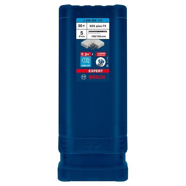 Ударное сверло BOSCH EXPERT SDS plus-7X, 5x100x165 мм, 30 шт., фото , изображение 2 | SNABZHENIE.com.ua