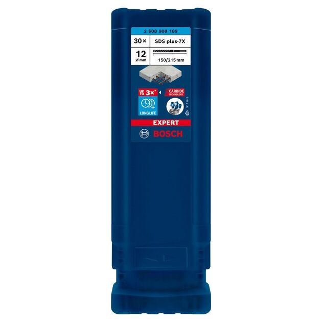 Ударное сверло EXPERT SDS plus-7X, 12x150 мм, 30 шт. BOSCH, фото , изображение 2 | SNABZHENIE.com.ua